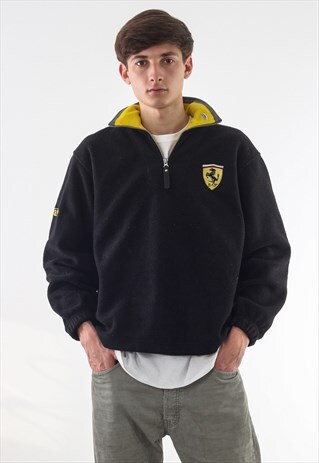 VINTAGE FERRARI F1 PULLOVER JACKET 90S BLACK
