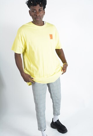 RETRO T-SHIRT IN YELLOW WITH WAVY PRINT