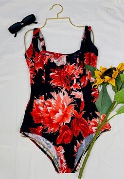 Vintage 80's Floral Patterned Swimsuit