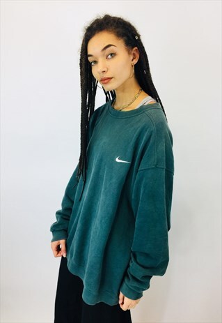 VINTAGE NIKE ORIGINAL 90S EMBROIDERED SWOOSH SWEATSHIRT