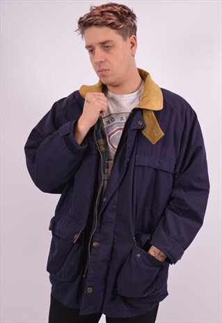 HENRI LLOYD MENS VINTAGE JACKET LARGE NAVY BLUE 90S