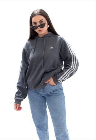 90'S VINTAGE GREY HOODED SWEATSHIRT