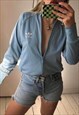 VINTAGE Y2K Y2K BABY BLUE ADIDAS ZIP UP TRACKSUIT JACKET 