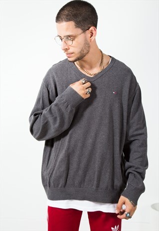 ON SALE VINTAGE 80S TOMMY HILFIGER KNITWEAR JUMPER / S0574