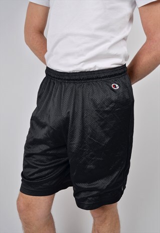 VINTAGE CHAMPION SPORTS SHORTS IN BLACK 90'S