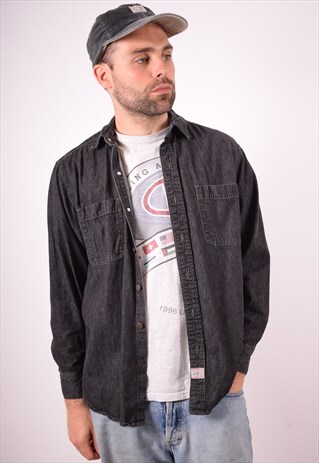 LEVI'S MENS VINTAGE DENIM SHIRT MEDIUM BLACK 90S