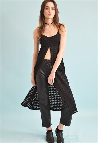 90'S RETRO GRUNGE SHEER TEEN TUNIC DRESS TOP