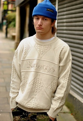 VINTAGE 80'S BURBERRY'S OF LONDON SPELL OUT JUMPER