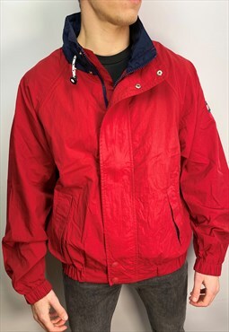 Vintage Tommy Hilfiger waterproof jacket in red (L)