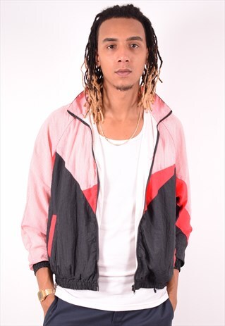 MENS VINTAGE TRACKSUIT TOP JACKET LARGE MULTI 90S