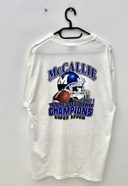 Vintage mccallie Tennessee football white T-shirt large 