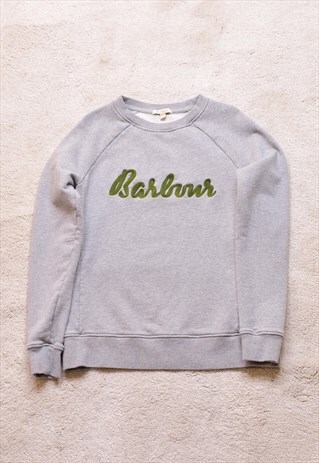 WOMEN'S BARBOUR GREY EMBROIDERED SWEATER