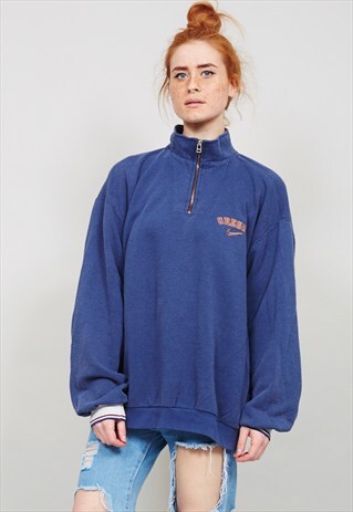 VINTAGE 90'S OVERSIZED NAVY NIKE OREGON LOGO SWEATER