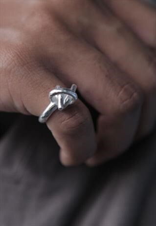 WOMENS SILVER RING KNOT RING COOL RING MENS SILVER RING 1051