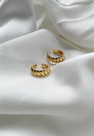 EMILIA CROISSANT STERLING SILVER EAR CUFF - GOLD