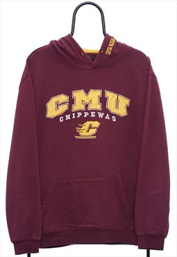 Vintage CMU Chippewas NCAA Maroon Hoodie Womens