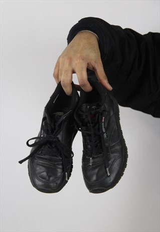 VINTAGE REEBOK BLACK LEATHER TRAINERS