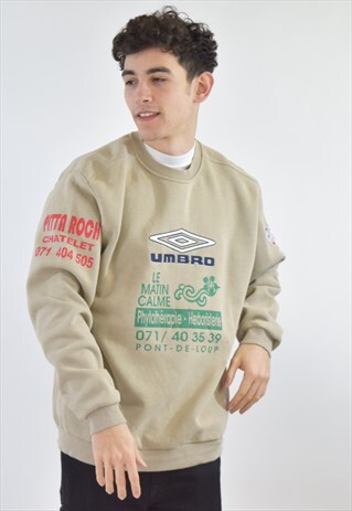 VINTAGE BEIGE UMBRO 90S SWEATSHIRT JUMPER