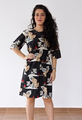 VINTAGE NAVY WOMAN DRESS