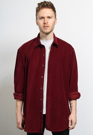 VINTAGE CORDUROY CORD SHIRT RED