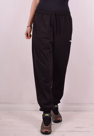 PUMA WOMENS VINTAGE TRACKSUIT TROUSERS W30 L32 BLACK 90S