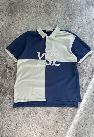 Yves Saint Laurent 90S YSL Logo Velour Sweatshirt Vintage 