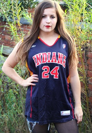VINTAGE REEBOK INDIANA FEVER WNBA BASKETBALL JERSEY VEST LRG