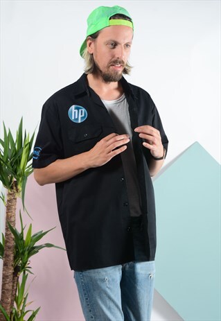 VINTAGE DICKIES WORKWEAR SHIRT IN BLACK