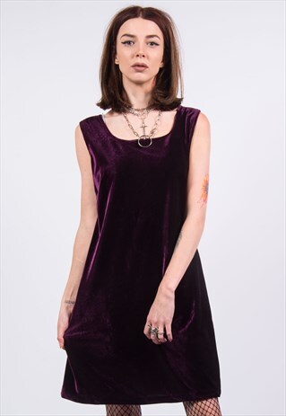 VINTAGE 90'S PURPLE VELVET DRESS