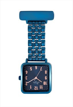 Annie Apple Rose Gold Blue Link Square Nurses Nurse Fob Watc