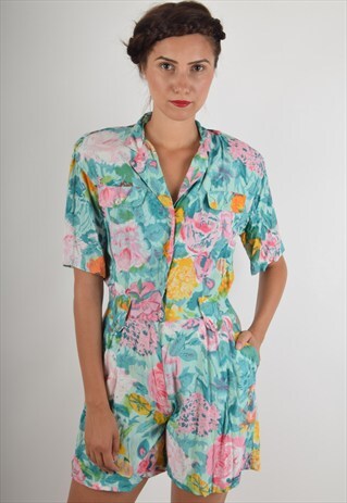 VINTAGE JUMPSUIT FLORAL PRINT (908)