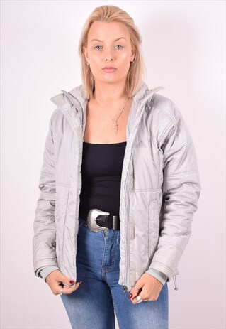 ADIDAS WOMENS VINTAGE PADDED JACKET MEDIUM GREY 90S