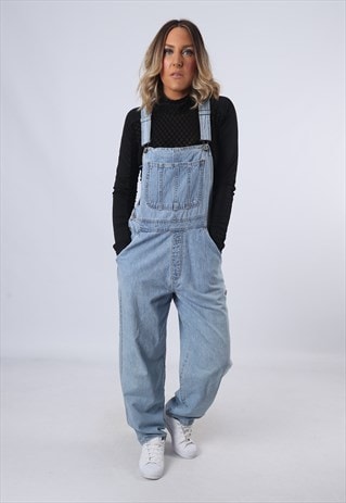 DENIM DUNGAREES WIDE TAPERED LEGS UK 12 (DK5N)