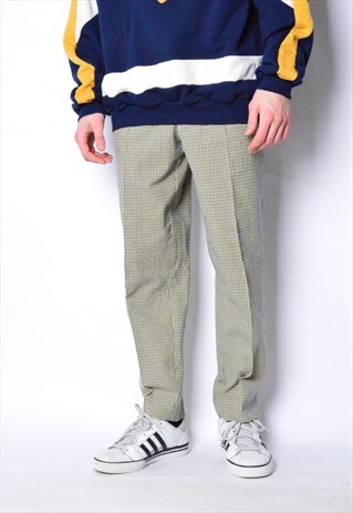 VINTAGE 90S UNISEX YELLOW CHECK PANTS