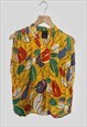 70'S VINTAGE YELLOW FLORAL SLEEVELESS BLOUSE