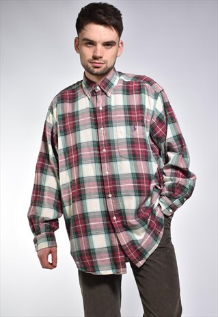 VINTAGE POLO RALPH LAUREN CHECKED BUTTON DOWN SHIRT
