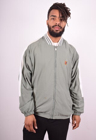 NIKE MENS VINTAGE BOMBER JACKET LARGE GREEN 90S