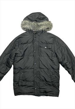 Old Navy Vintage Black Fleece Lined Parka