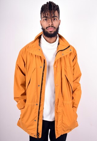 EDDIE BAUER MENS VINTAGE JACKET MEDIUM YELLOW 90'S
