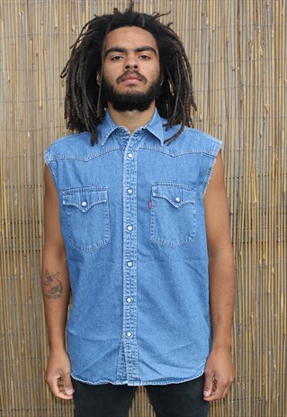 VINTAGE DENIM LEVI SLEVELESS SHIRT