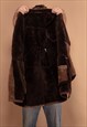 VINTAGE 70'S MEN SHEARLING COAT IN DARK BROWN