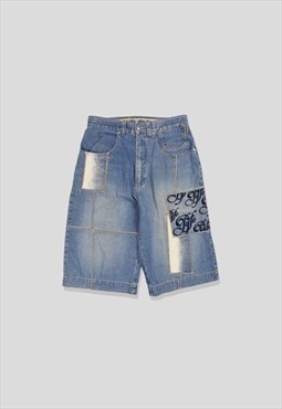 Vintage 90s Pelle Pelle Embroidered Denim Shorts in Blue
