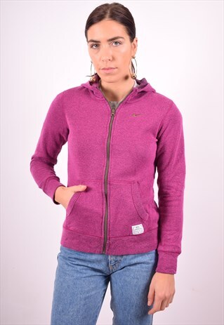 NIKE WOMENS VINTAGE HOODIE JACKET LARGE PURPLE 90'S