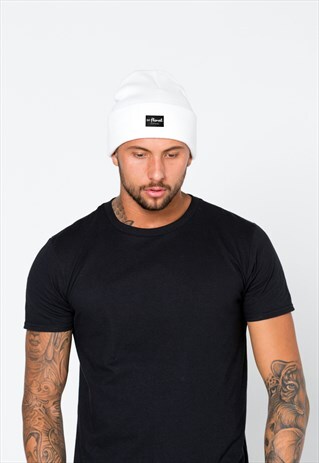 54 FLORAL WINTER BEANIE HAT - WHITE