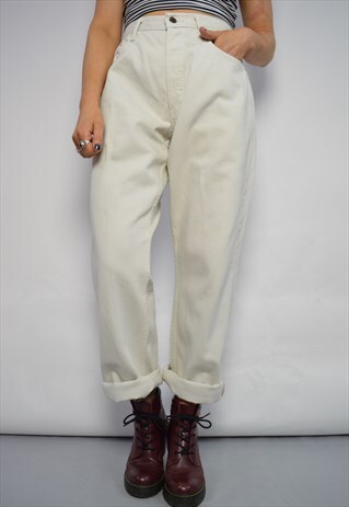 90S LEVI'S 618 ORANGE TAB CREAM WASH HIGH WAIST JEANS RETRO