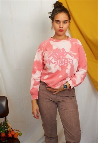 VINTAGE REWORKED CUSTOMED TIE N DYE KAPPA SWEATER