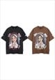 NUN T-SHIRT GOTHIC PRINT TEE GRUNGE CARTOON TOP IN BLACK