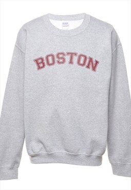 Vintage Gildan Boston Printed Sweatshirt - M