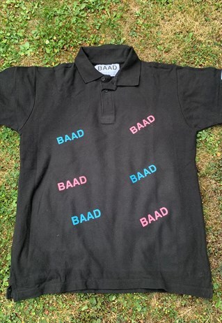 VINTAGE BAAD POLO BLACK NEOCLASSIC (PASTEL BLUE PINK)
