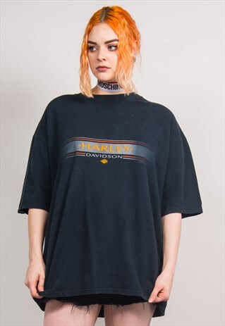 HARLEY-DAVIDSON VINTAGE 90'S BLACK OVERSIZED T-SHIRT